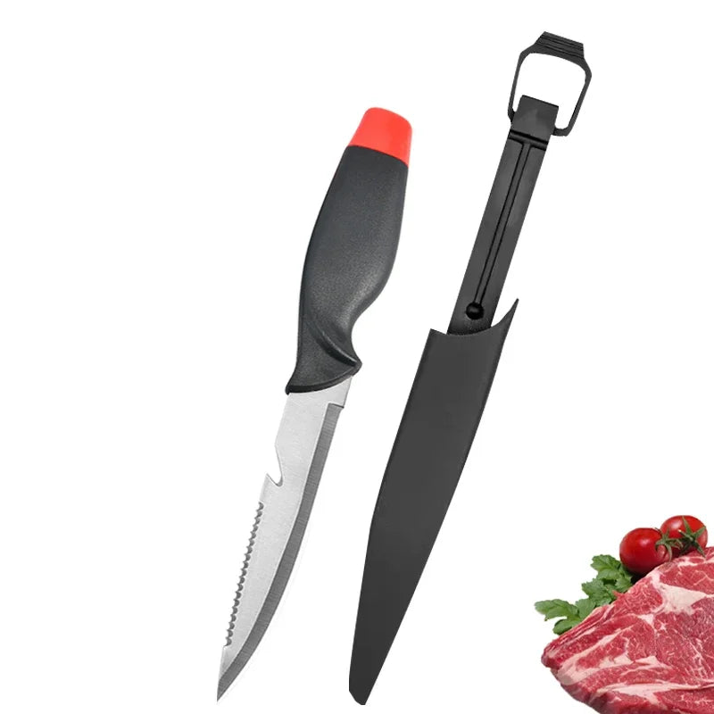 Multifunctional Sharp Fish Killing Knife, Stainless Steel Fish Fillet , Fruit Slicing Utility Chef  with Protective Cover