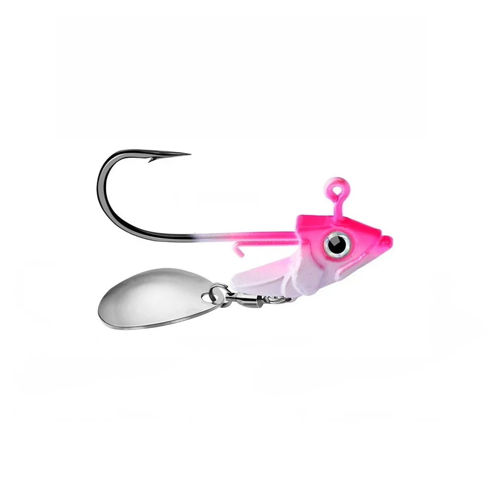 1pc Jig Head 7.5g 10.5g 15g Fishing Lures Sinking Rotating Sequin Metal Spoons Fishing Hooks Jigging Jigs Fishhook Baits Tackle