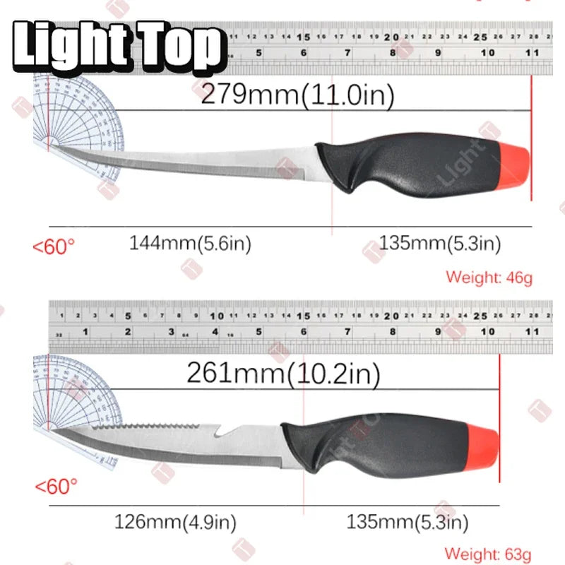 Multifunctional Sharp Fish Killing Knife, Stainless Steel Fish Fillet , Fruit Slicing Utility Chef  with Protective Cover