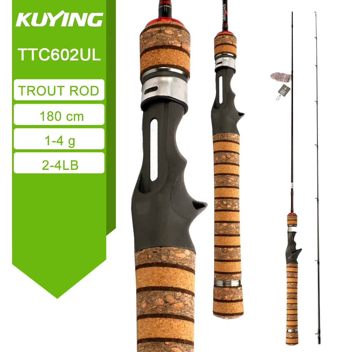KUYING TETON  5'2" 6' 6'3" 6'4"6'2" 6'6" Fishing Rod Lure Cane Spinning Casting FUJI Carbon 1-4g 0.8-3g 2-10g M-Fast bfs