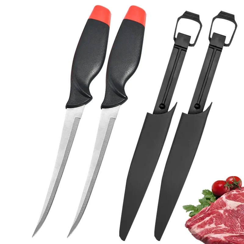 Multifunctional Sharp Fish Killing Knife, Stainless Steel Fish Fillet , Fruit Slicing Utility Chef  with Protective Cover