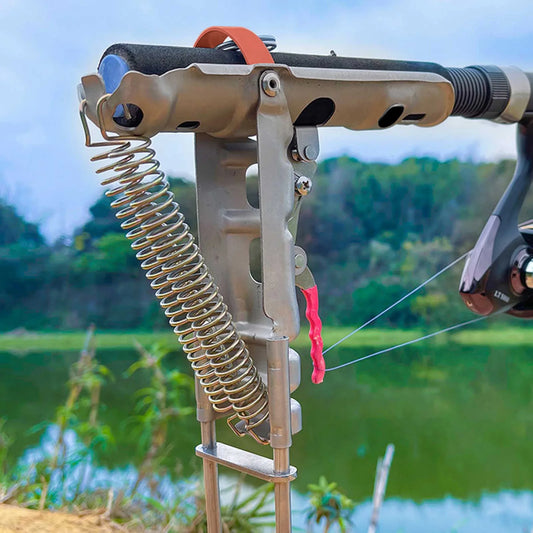 1-5pcs Automatic Fishing Rod bracket holders Stainless Steel pole stand Support double spring rest Brackets Fishing Accessories