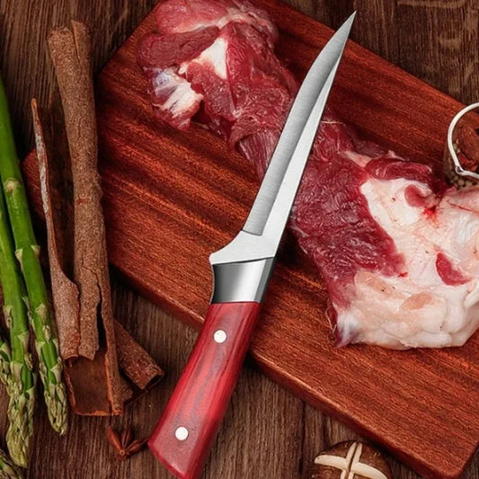 Kitchen Boning Knife Stainless Steel Meat Cleaver Knife ABS Handle Pork Beef Sheep Fish Cutting Knives with Cover