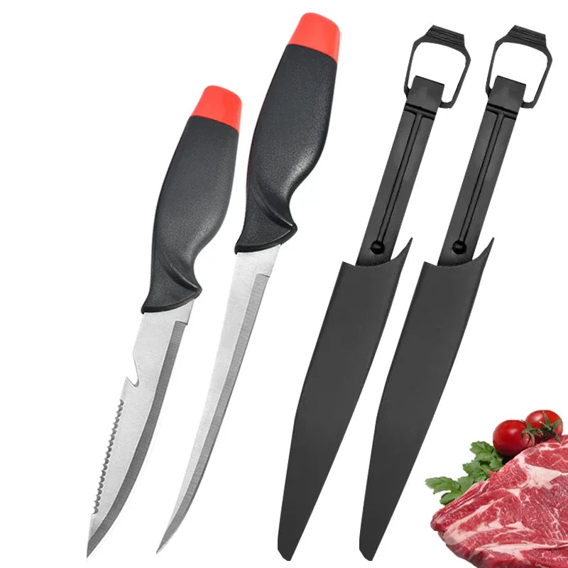 Multifunctional Sharp Fish Killing Knife, Stainless Steel Fish Fillet , Fruit Slicing Utility Chef  with Protective Cover