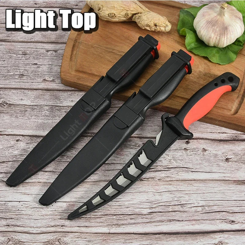 Multifunctional Sharp Fish Killing Knife, Stainless Steel Fish Fillet , Fruit Slicing Utility Chef  with Protective Cover