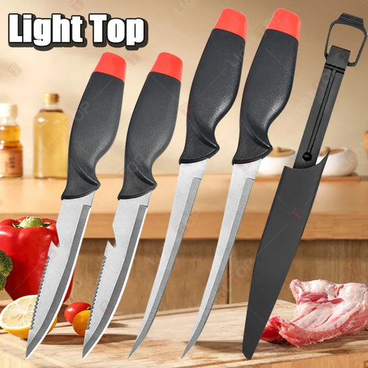 Multifunctional Sharp Fish Killing Knife, Stainless Steel Fish Fillet , Fruit Slicing Utility Chef  with Protective Cover