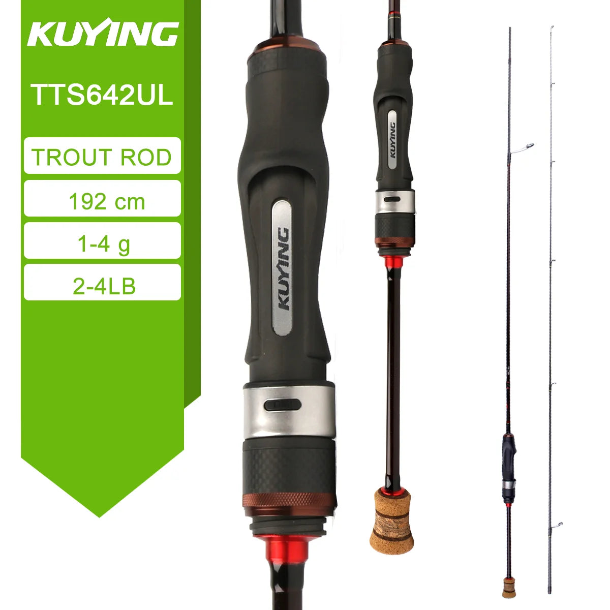 KUYING TETON  5'2" 6' 6'3" 6'4"6'2" 6'6" Fishing Rod Lure Cane Spinning Casting FUJI Carbon 1-4g 0.8-3g 2-10g M-Fast bfs