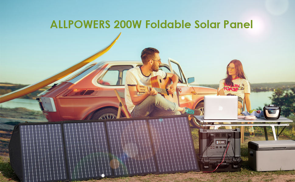 ALLPOWERS Solar Panel kit 100W 140W 200W Portable Solar Charger with Portable Power Station 600W  LiFePO4 Battery Generator UPS